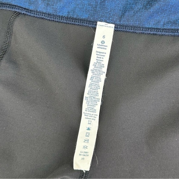 Lululemon Run Inspire Crop II tights black blue gray leggings 6 yoga pants - Picture 2 of 11